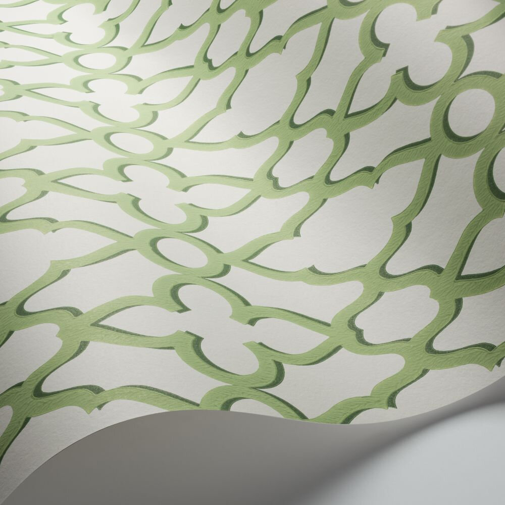 Treillage Wallpaper - Leaf Green / Chalk - by Cole & Son