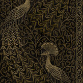 Pavo Parade Wallpaper - Metallic Gold / Soot - by Cole & Son. Click for more details and a description.