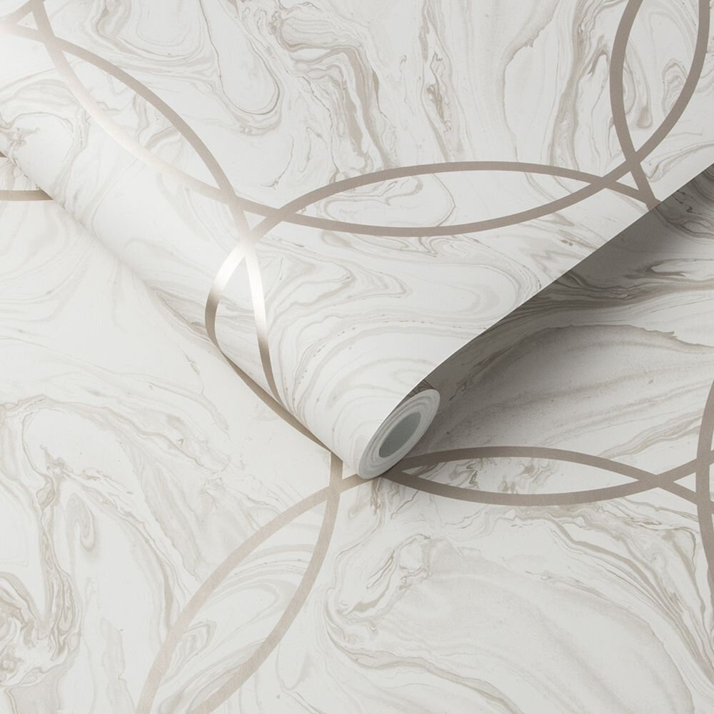 Aqueous Wallpaper - Geo Taupe - by Graham & Brown
