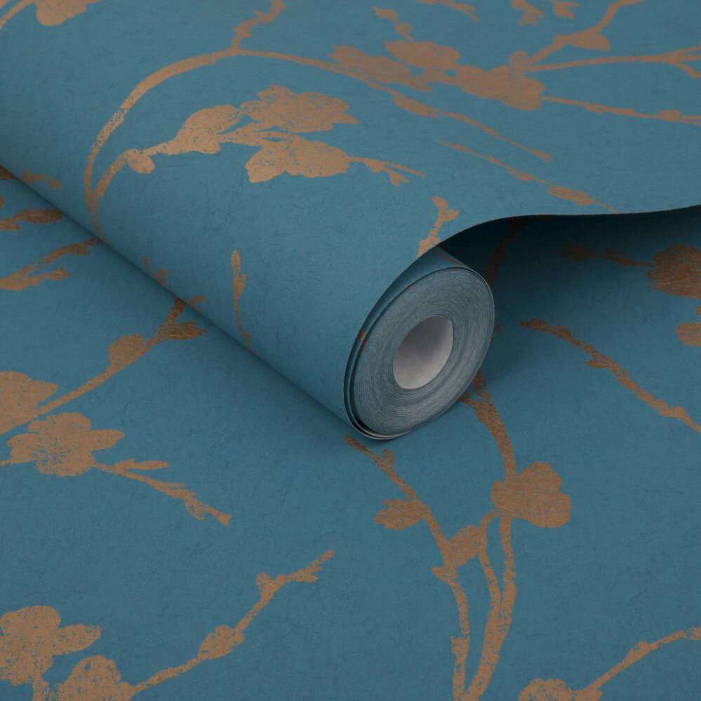 Meiying Wallpaper - Teal - by Graham & Brown