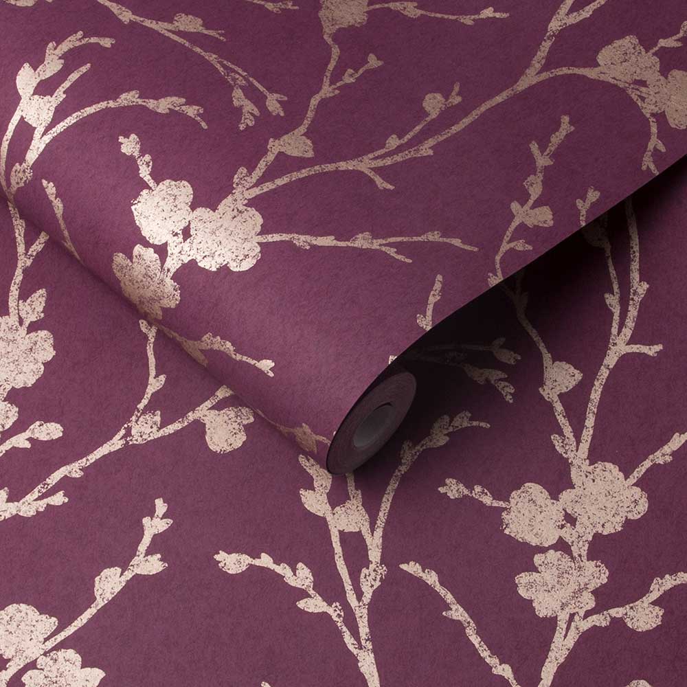Meiying Wallpaper - Mauve - by Graham & Brown