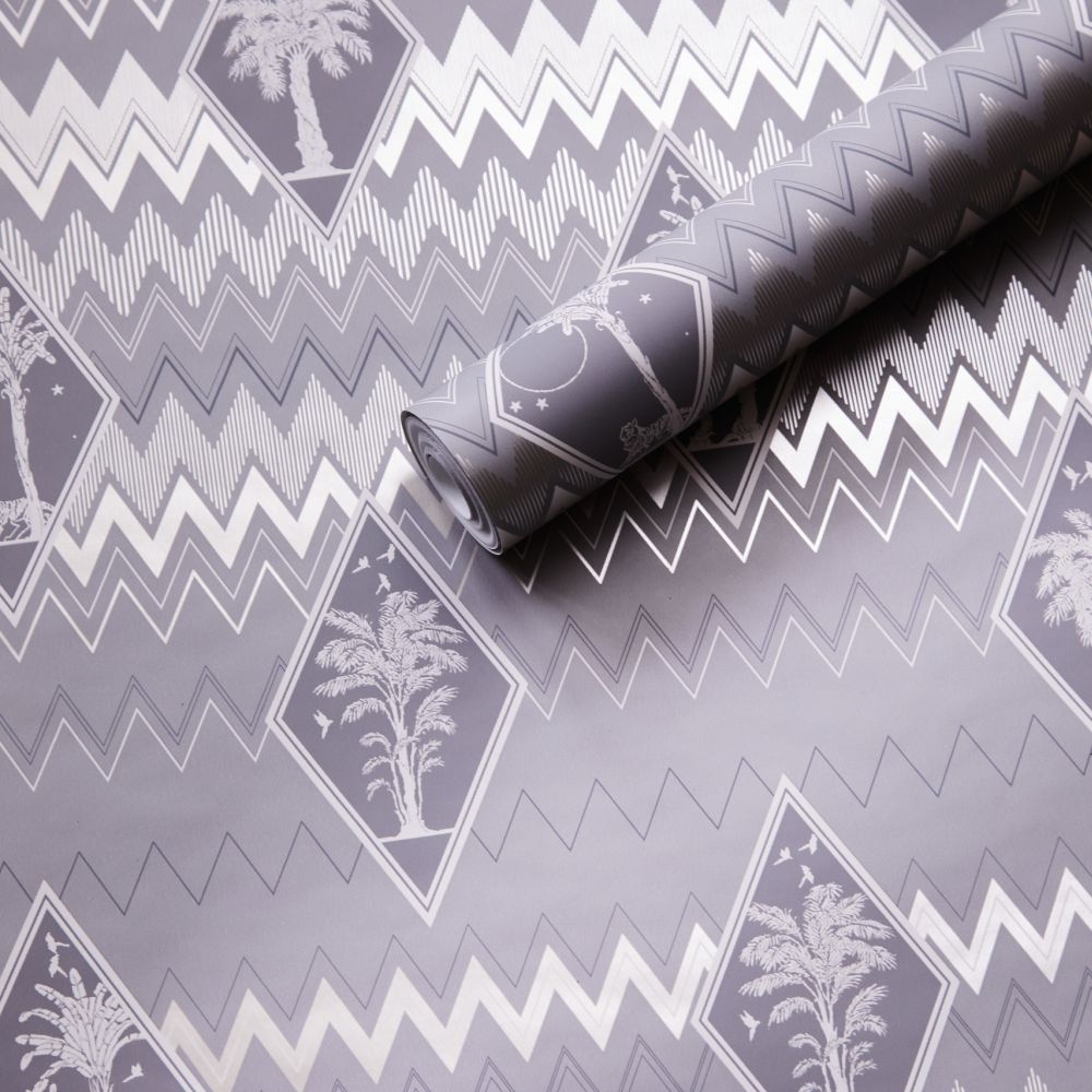 Tropicalia Wallpaper - Grey - by Laurence Llewelyn-Bowen