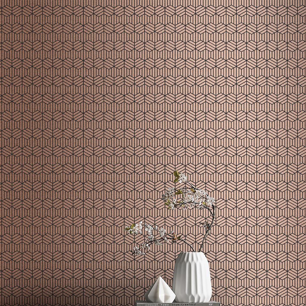 Echo Wallpaper - Rose Gold - by Graham & Brown