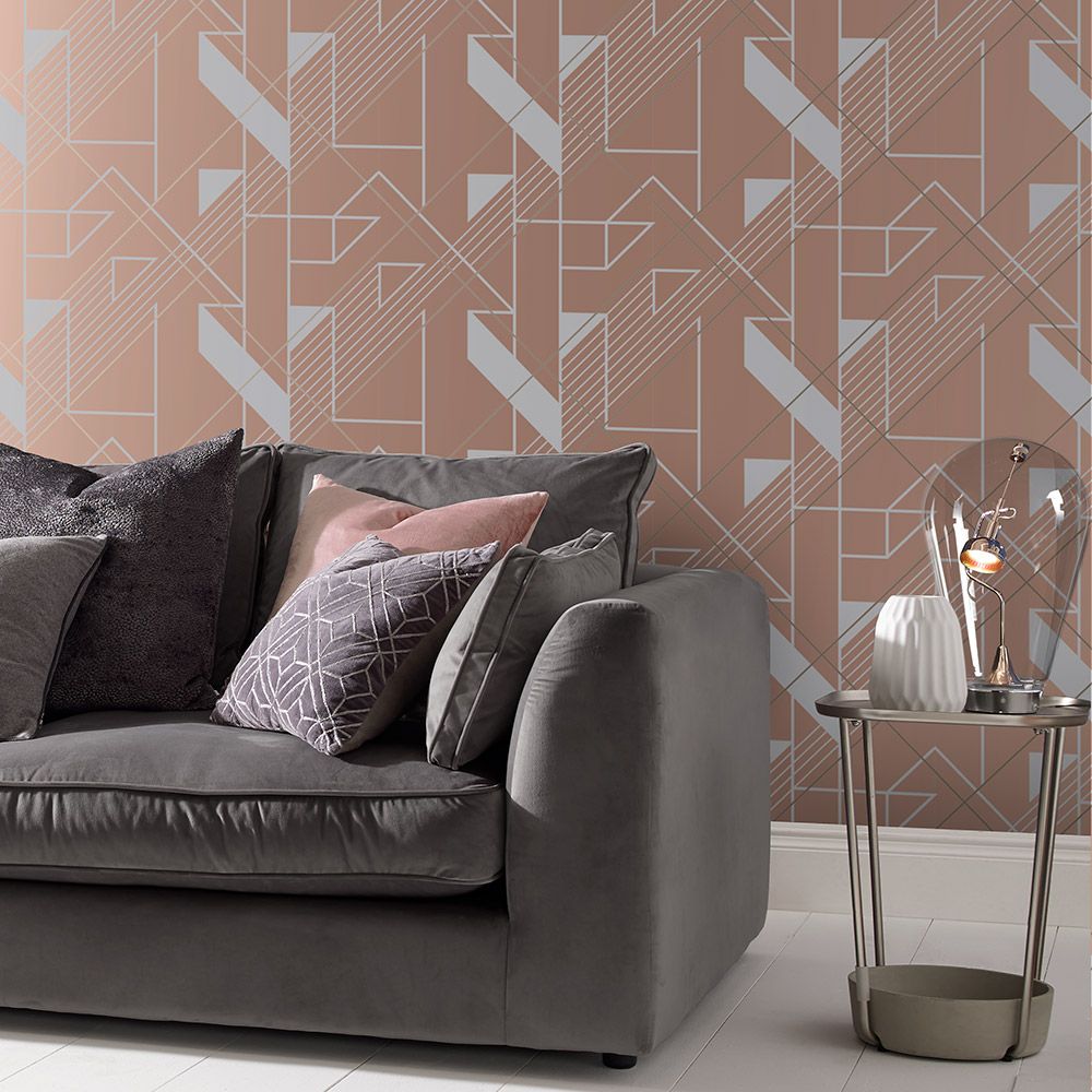 Graphic Wallpaper - Blush - by Graham & Brown