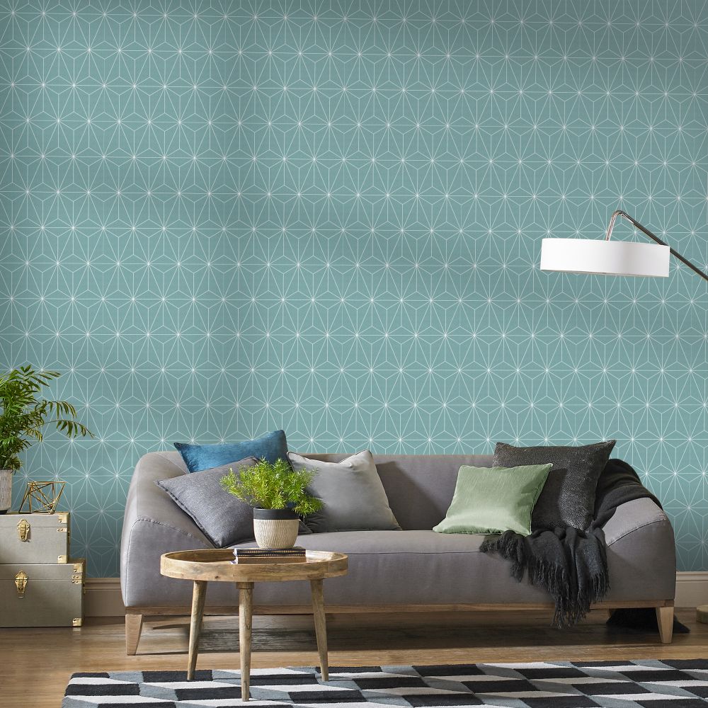 Prism Wallpaper - Mint - by Graham & Brown