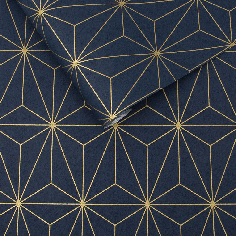 Prism Wallpaper - Navy - by Graham & Brown
