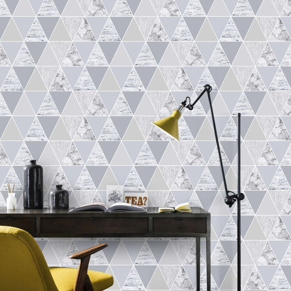 Reflections Wallpaper - Silver - by Graham & Brown