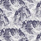Mermaids Navy - 10m Wallpaper - Navy / White - by Dupenny. Click for more details and a description.