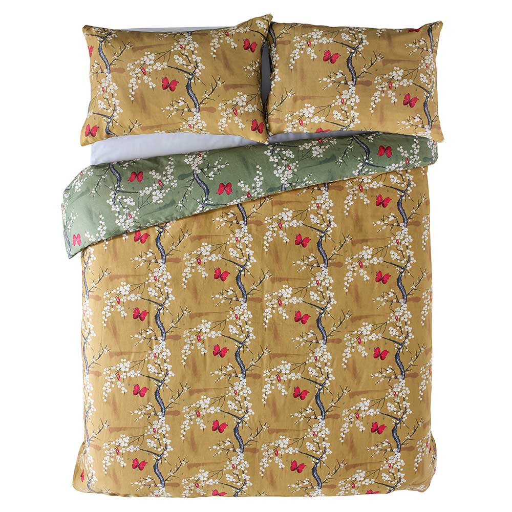 The Chateau Blossom Duvet Set Duvet Cover - Basil/ Ochre - by The Chateau by Angel Strawbridge