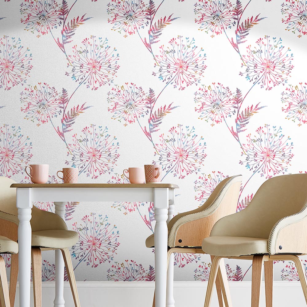 Wish Wallpaper - White / Multicoloured - by Graham & Brown