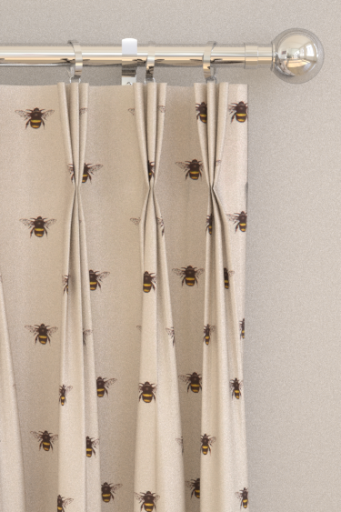 Abeja (bee) Curtains - Ivory - by Clarke & Clarke. Click for more details and a description.