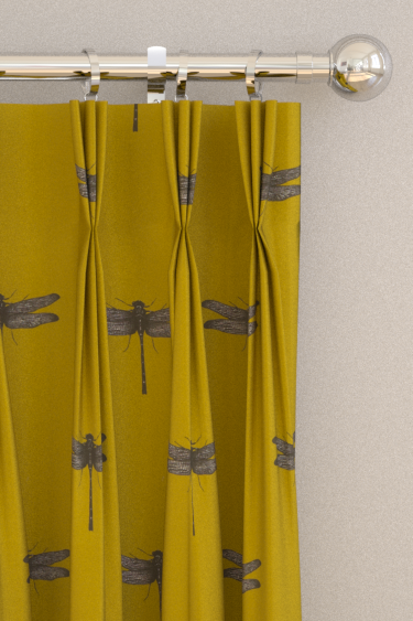 Azure Curtains - Ochre - by Clarke & Clarke. Click for more details and a description.