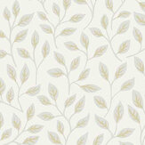 Apelkvist Wallpaper - White/ Gold - by Galerie. Click for more details and a description.