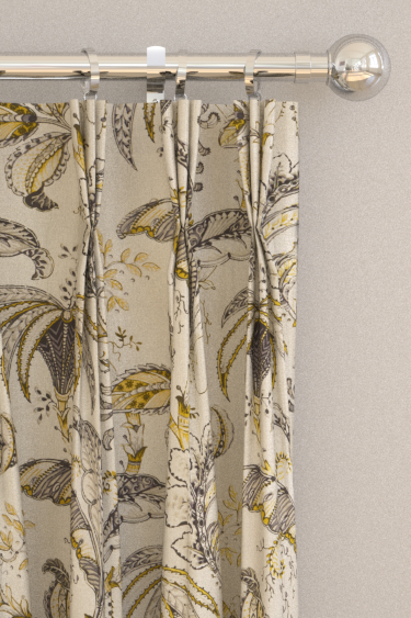 Ophelia Curtains - Charcoal / Ochre - by Clarke & Clarke. Click for more details and a description.