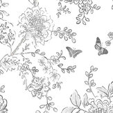 Boughs and Butterflies Wallpaper - Black and White - by Galerie. Click for more details and a description.