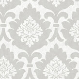 Osbourne Damask Wallpaper - Silver - by SK Filson. Click for more details and a description.