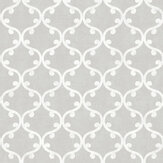Scroll Geometric Wallpaper - Silver - by SK Filson. Click for more details and a description.