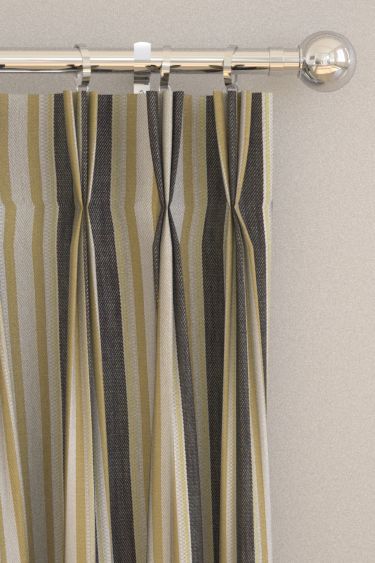 Ziba Curtains - Charcoal / Ochre - by Clarke & Clarke. Click for more details and a description.