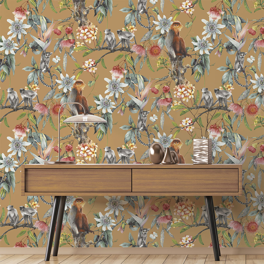 Tropicana Wallpaper - Gold - by Galerie