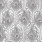 Peacock Feathers Wallpaper - Grey Brown - by Galerie. Click for more details and a description.