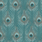 Peacock Feathers Wallpaper - Teal  - by Galerie. Click for more details and a description.