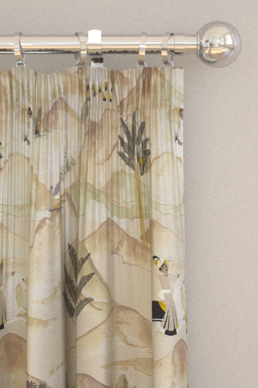 Sahara Curtains - Charcoal / Ochre - by Clarke & Clarke. Click for more details and a description.