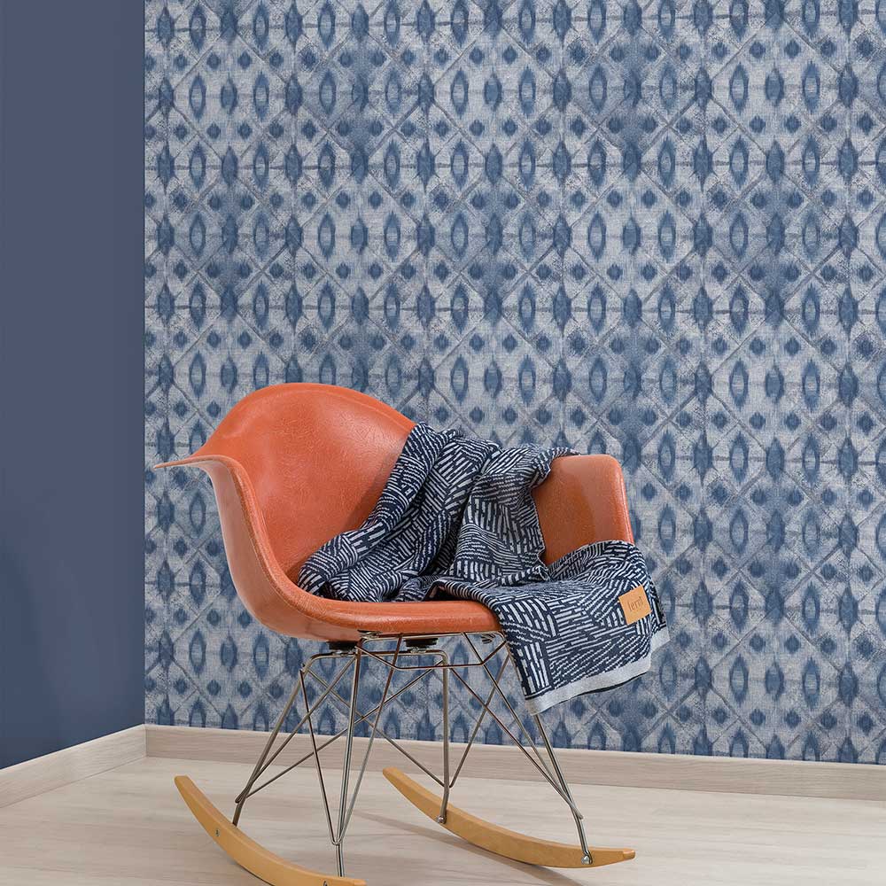 Myriad Wallpaper - Blue - by Grandeco