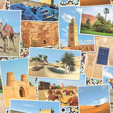 Arabian Postcards Wallpaper - Multi Coloured - by SK Filson. Click for more details and a description.