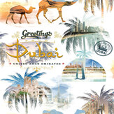 Greetings from Dubai Wallpaper - Multi Coloured - by SK Filson. Click for more details and a description.