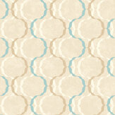 Diamond Trellis Wallpaper - Blue / Beige - by SK Filson. Click for more details and a description.