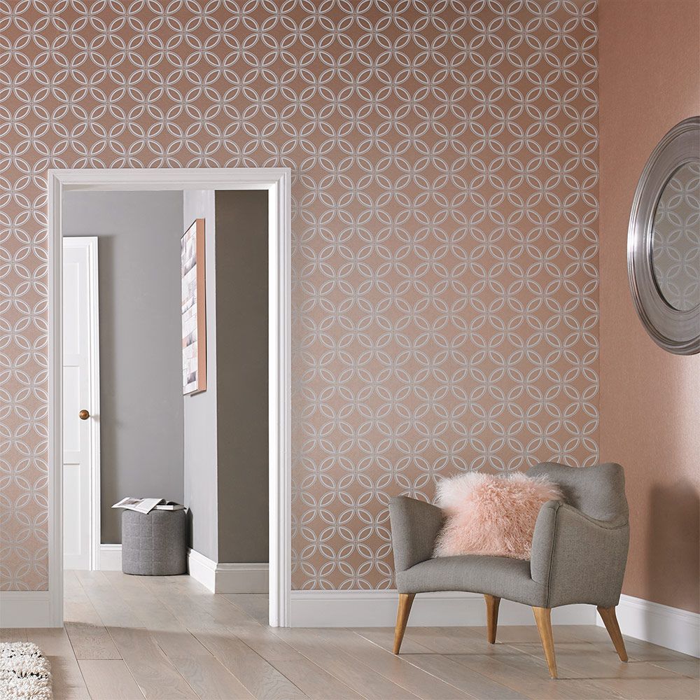 Eternity Wallpaper - Rose Gold - by Graham & Brown