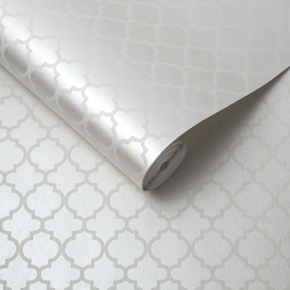Trelliage Bead Wallpaper - Pearl - by Graham & Brown
