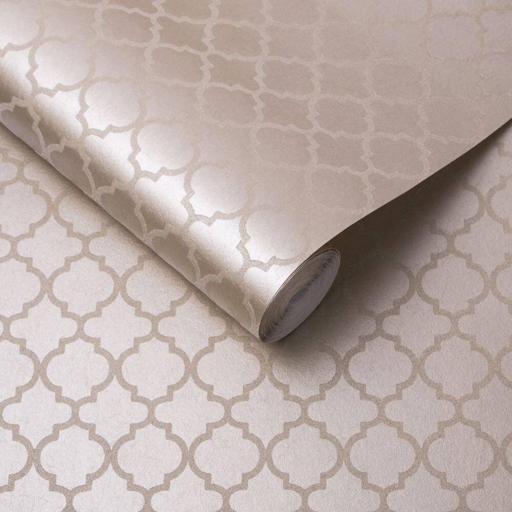 Trelliage Bead Wallpaper - Rose Gold - by Graham & Brown