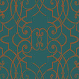 Shoji Wallpaper - Teal - by Graham & Brown. Click for more details and a description.