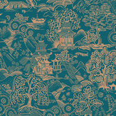 Basuto Wallpaper - Teal - by Graham & Brown