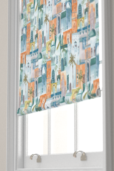 Marrakech Blind - Teal / Spice - by Clarke & Clarke. Click for more details and a description.