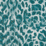 Felis Wallpaper - Teal / Lime - by Emma J Shipley. Click for more details and a description.