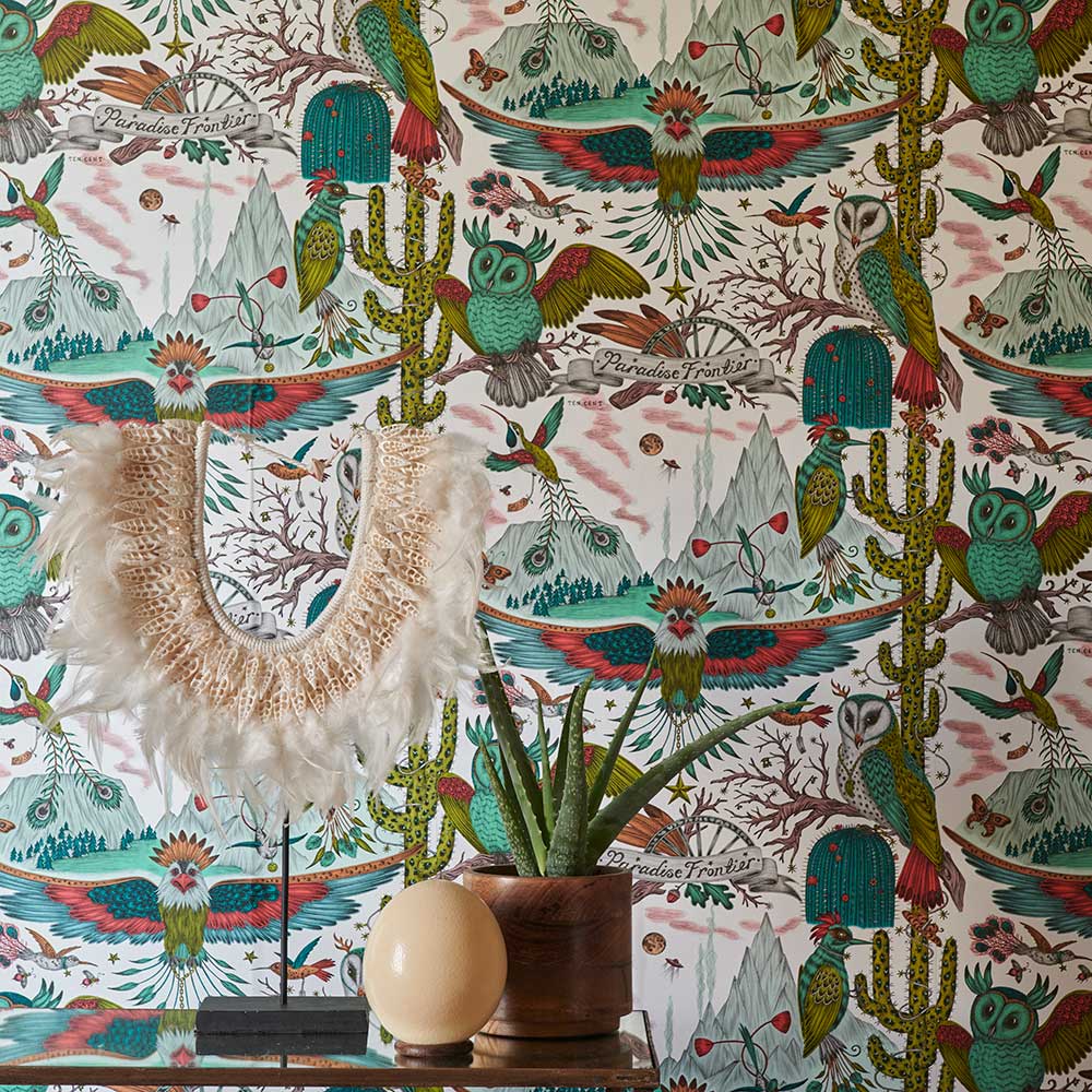 Frontier Wallpaper - Green - by Emma J Shipley