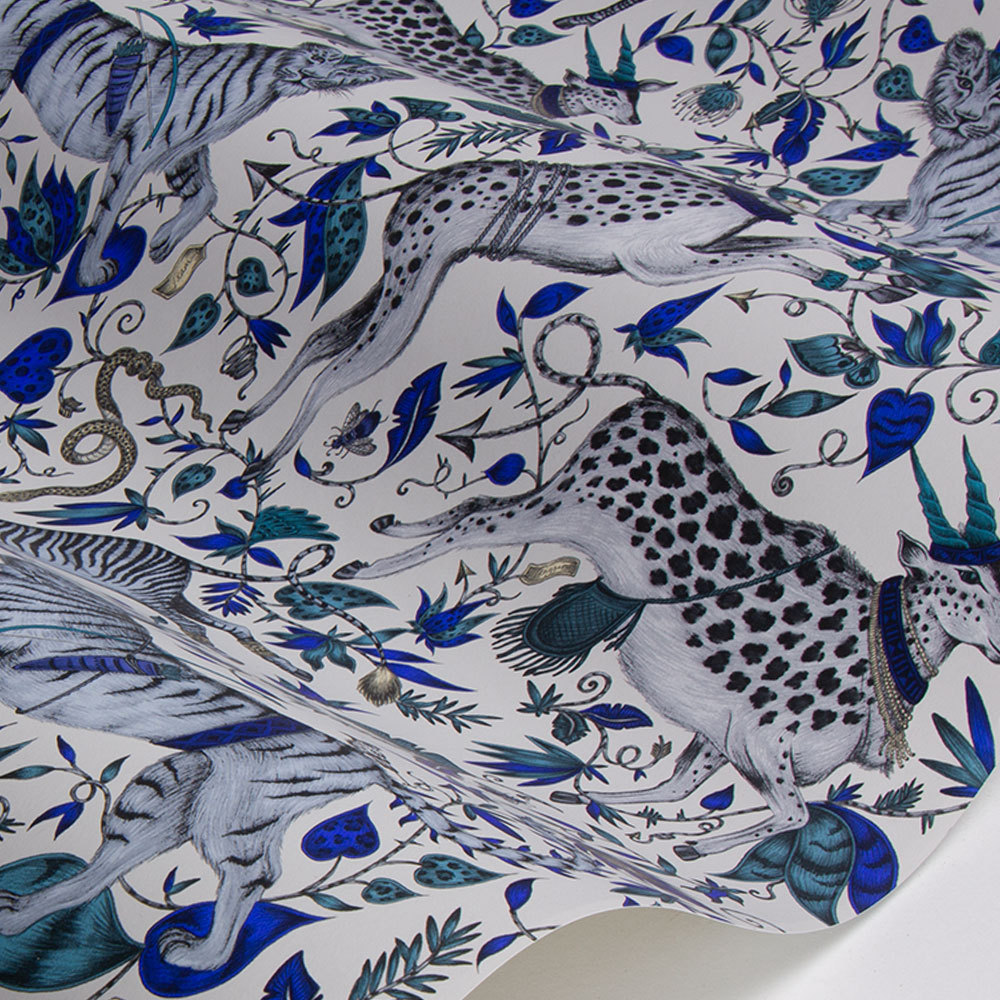 Protea Wallpaper - Blue - by Emma J Shipley