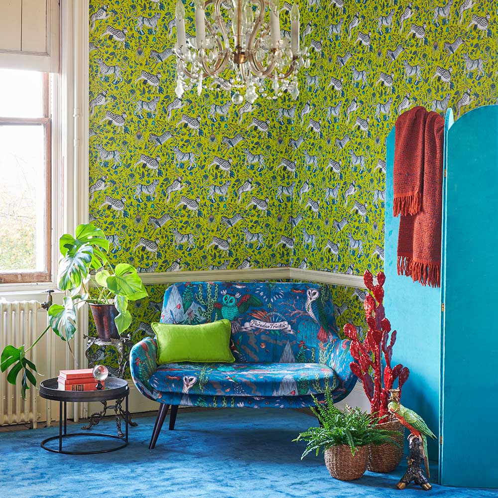 Protea Wallpaper - Lime - by Emma J Shipley