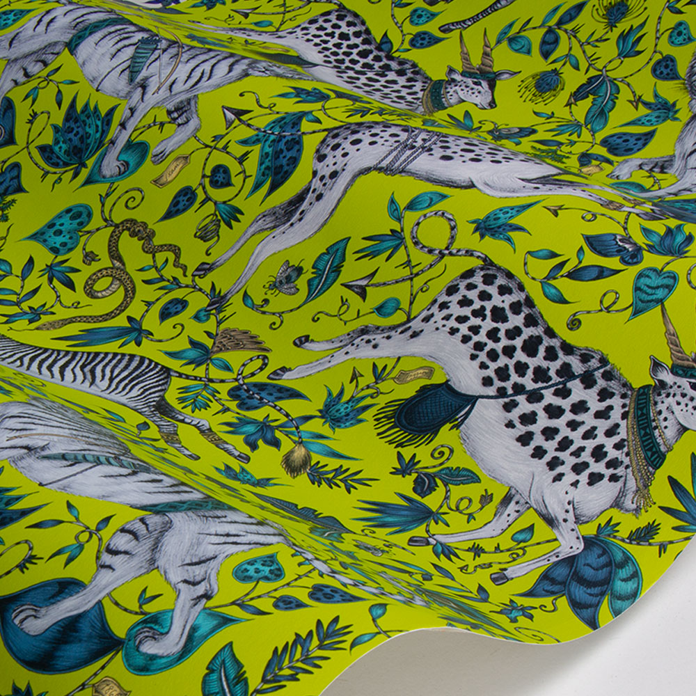 Protea Wallpaper - Lime - by Emma J Shipley