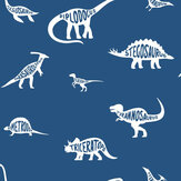 Dino Dictionary Wallpaper - Blue - by Albany. Click for more details and a description.