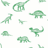 Dino Dictionary Wallpaper - Green - by Albany. Click for more details and a description.