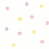 Watercolour Polka Dots Wallpaper - Pink / Yellow - by Albany. Click for more details and a description.