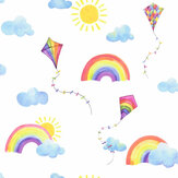 Rainbows and Flying Kites Wallpaper - White / Multi - by Albany. Click for more details and a description.