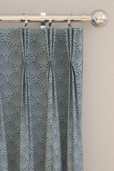 Zellige Curtains - Teal - by Clarke & Clarke. Click for more details and a description.