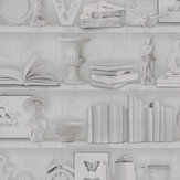 On The Shelf Wallpaper - Pale Blue - by Galerie. Click for more details and a description.