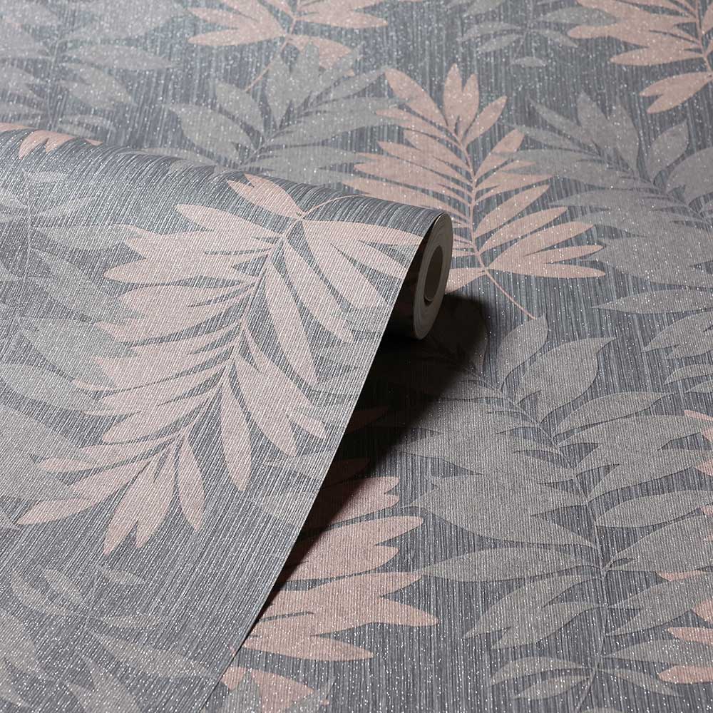 Stardust Palm Wallpaper - Pink / Grey - by Arthouse