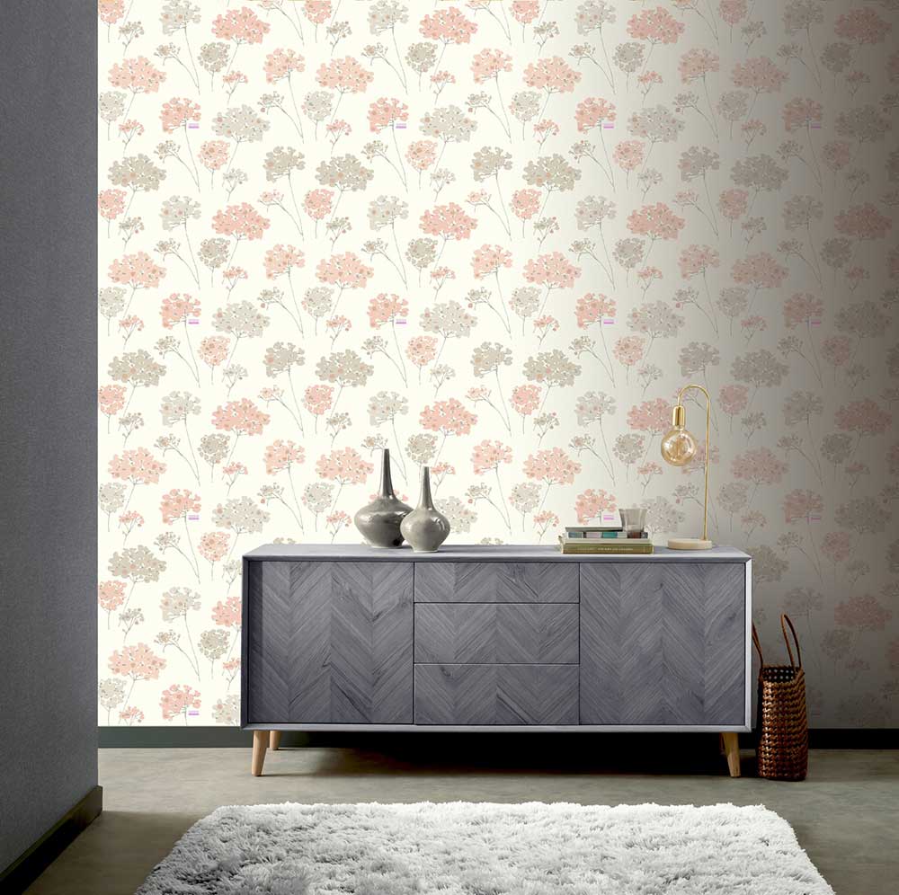 Anya Floral Wallpaper - Blush - by Arthouse