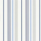 Gable Stripe Wallpaper - French Blue - by Ralph Lauren. Click for more details and a description.